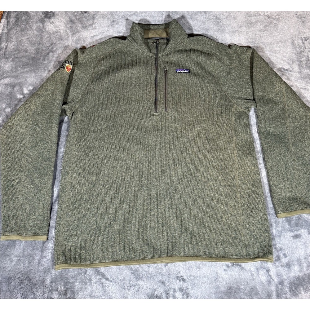 Patagonia Sweater Mens Large Green 1/4 Zip Fleece Pullover McMaster STY25300